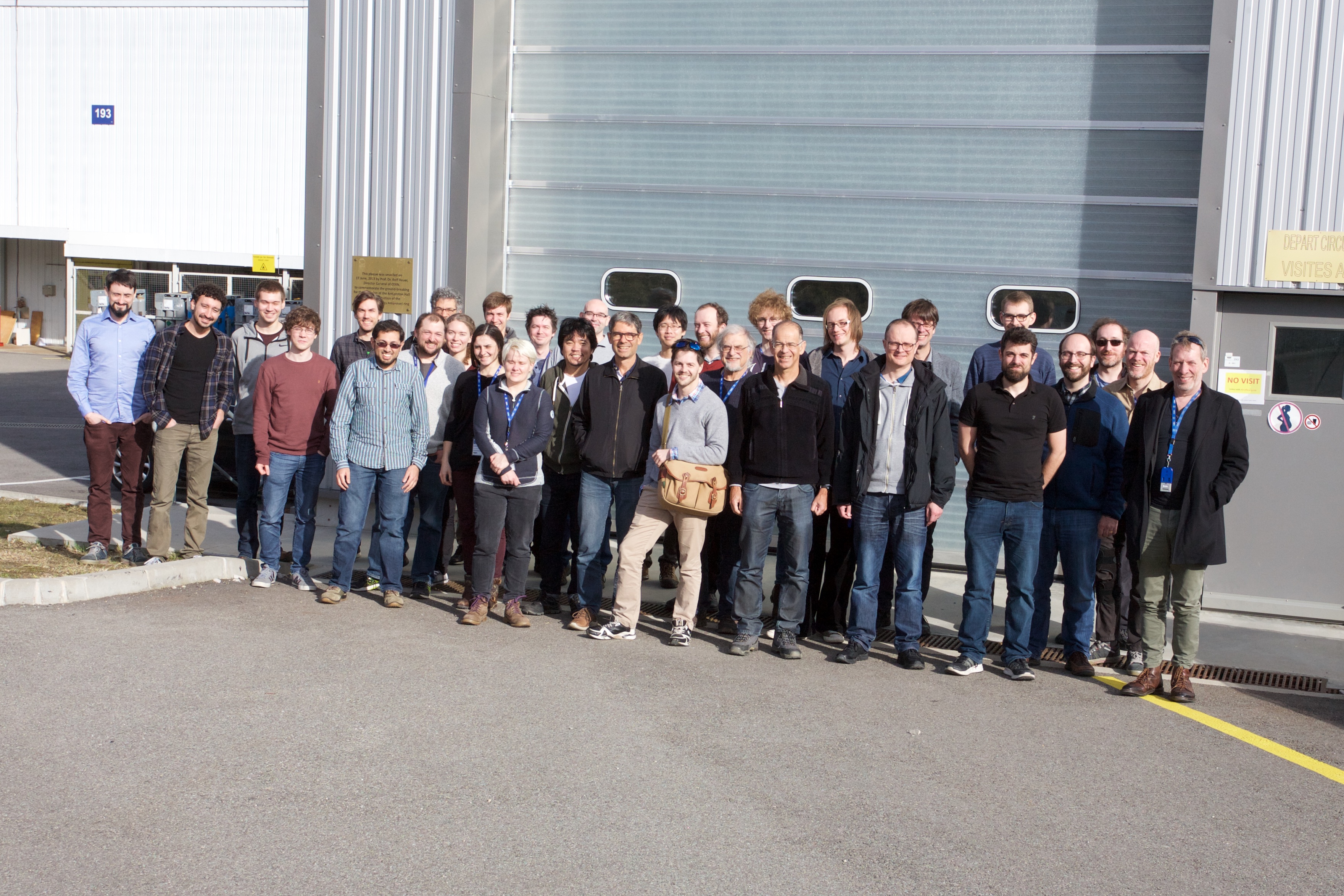 ALPHA Collaboration in front of the AD Hall at CERN